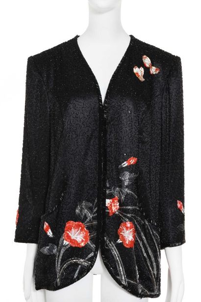 HANAE MORI Veste perlée, 1980s

labelled, with orange flowerheads, bust approx 36in,...