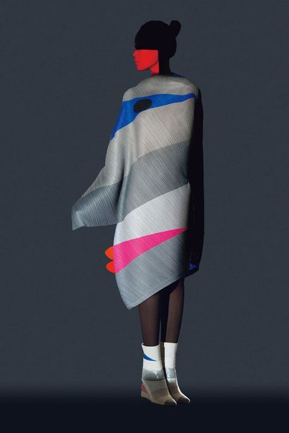 ISSEY MIYAKE BY IKKO TANAKA Robe, 2016,

labelled, of pleated polyester, printed...