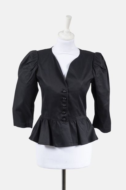 SAINT LAURENT Rive Gauche Black cotton blouse with basques and 3/4 sleeves
Size 34

Good...