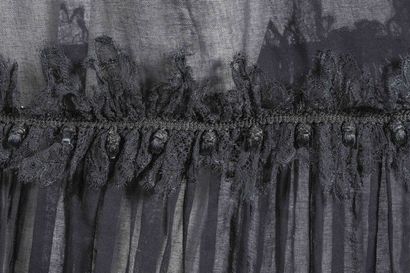SAINT LAURENT Rive Gauche Bare-shoulder top and mid-length skirt in black cotton...