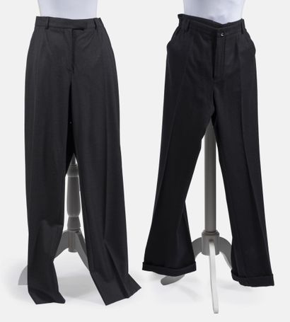 BALENCIAGA & GIORGIO ARMANI - BALENCIAGA, black wool pants, size 40
- GIORGIO ARMANI,...