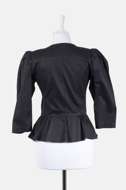 SAINT LAURENT Rive Gauche Black cotton blouse with basques and 3/4 sleeves
Size 34

Good...