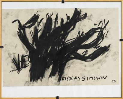 SIMONIN Nicolas (né en 1962) Ensemble de 12 oeuvres, Sans titre, mars 1991 
Fusain/craie...