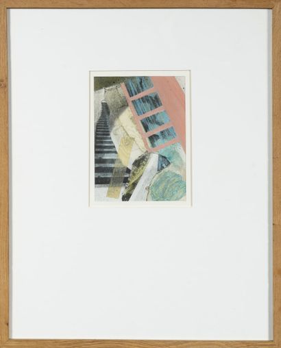 REIP Hugues (né en 1964) Deux oeuvres:
- Escalier, 1986
Collage
Signé et daté au...