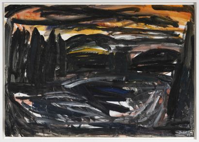 Michel AUBERT (1930 - 2019) Landscape, 1979
Oil on paper
Signed and dated lower right
68.5...