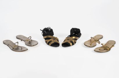 GUCCI ET DOLCE & GABBANA - GUCCI deux paires de sandales logotées, Gucci, taille...