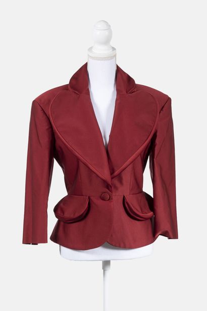 VIVIENNE WESTWOOD RED LABEL Heart jacket in carmine polyester, the collar forming...