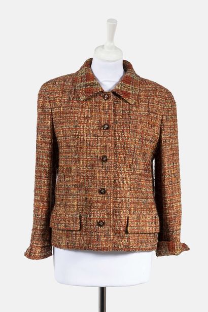 CHANEL Tweed jacket in copper tones, signed resin buttons
Size 38 presumed

Very...