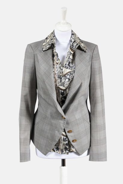 VIVIENNE WESTWOOD RED LABEL - Slim-fitting wool jacket with check pattern in shades...