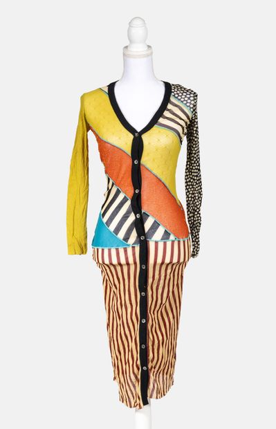 JEAN PAUL GAULTIER MAILLE Long sleeve patchwork knit cardigan
Size S
Slightly pulled...