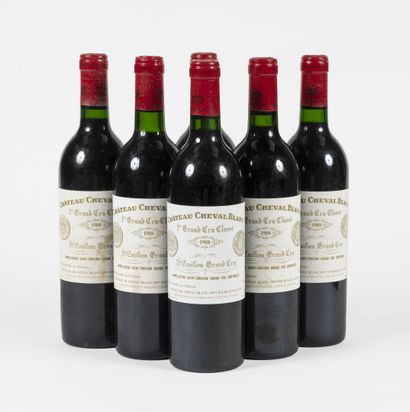 6 bouteilles Château Cheval Blanc 1988