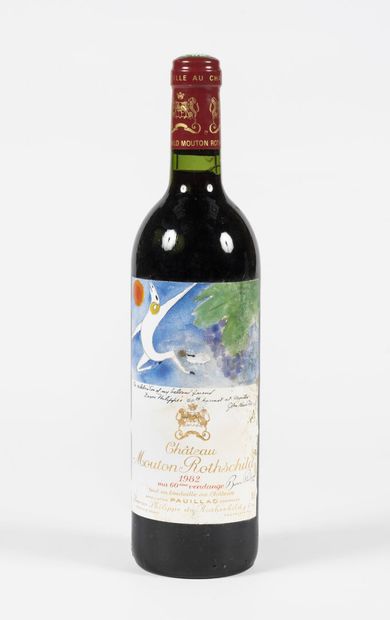 1 bouteille Château Mouton Rothschild 1982 - Etiquette par John Huston 1 bouteille...
