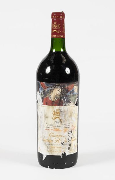 3 Magnums Château Mouton de Rothschild 1985 - Etiquette par Paul Delvaux 3 Magnums...