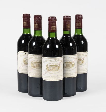 5 bouteilles Château Margaux 1981