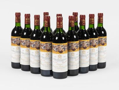 12 bouteilles Château Mouton Rothschild 1987 - Etiquette par Hans Erni