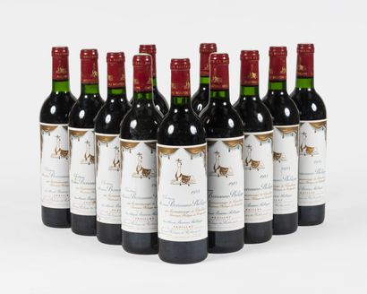 11 bouteilles Mouton baronne, 1985