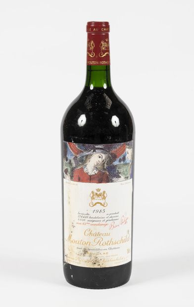 5 Magnums de Château Mouton Rothschild 1985 - Etiquette par Paul Delvaux 5 Magnums...