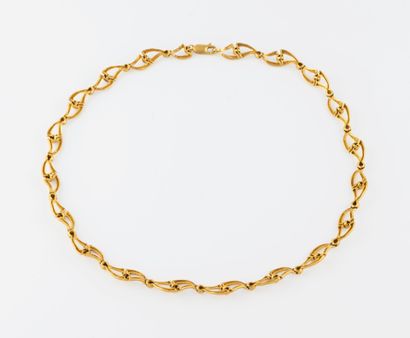 null Collier or jaune 

A maillons fantaisie en or jaune 18K (750), longueur: 41...