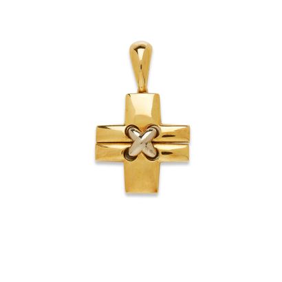 CHAUMET Pendentif croix "Lien" en or jaune et gris, par Chaumet
 
Figurant une croix...
