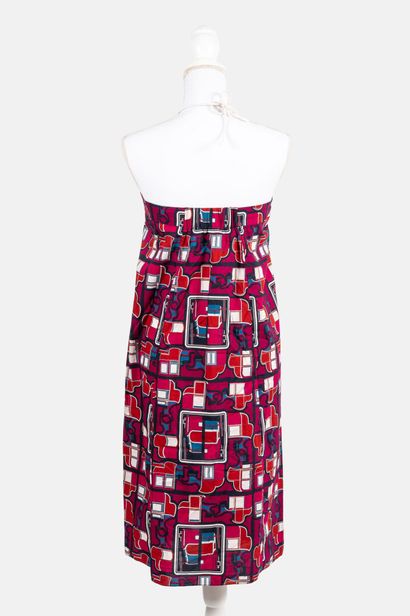 HERMES Strapless beach dress in geometric cotton print
Size 38

Very good condit...