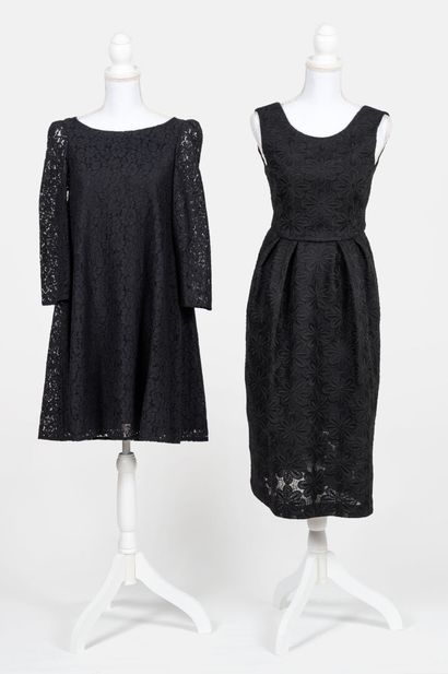 CLAUDIE PIERLOT -A black lace dress with flower motifs, size 36, mint condition 
-A...