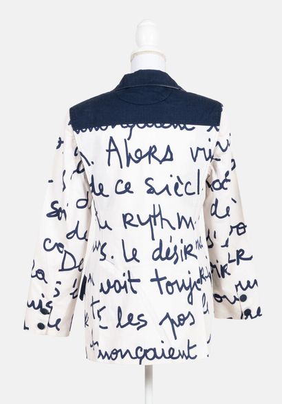 Jean-Charles de CASTELBAJAC Blue and white cotton jacket with text print
Presumed...