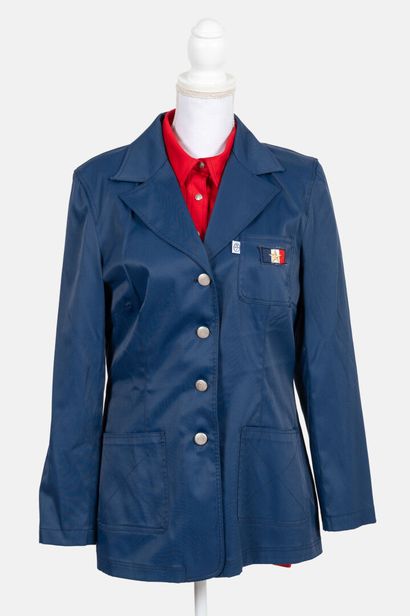 CASTELBAJAC JEANS Two military-style jackets, one blue and one red, one with single-breasted...