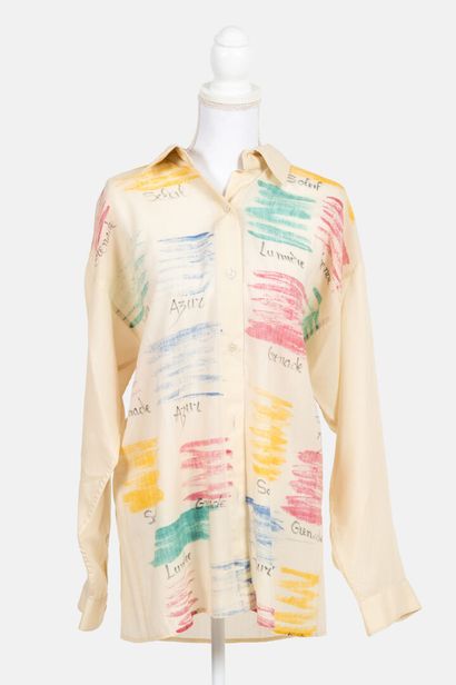 Jean-Charles de CASTELBAJAC Set of three blouses including:
- A white cotton blouse...