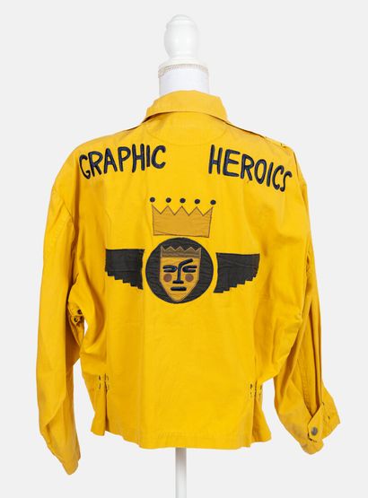 Jean-Charles de CASTELBAJAC - NEWS Mustard cotton aviator jacket, "Graphic Heroics"...
