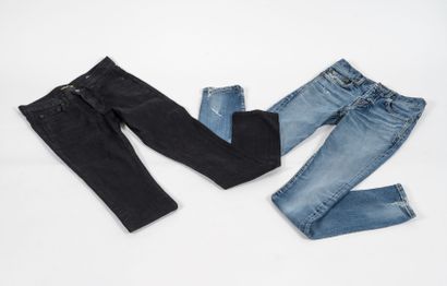 SAINT LAURENT Set of two jeans, one raw and one black
Size 26 

Used condition, ...
