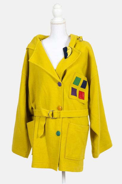 Jean-Charles de CASTELBAJAC Ko and Co Large pistachio wool coat with patch pockets...