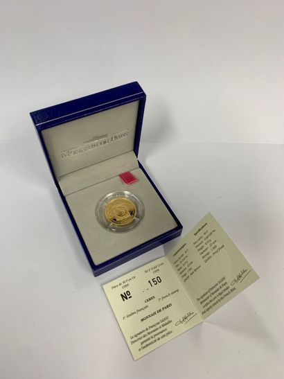 FRANCE Une pièce 50 francs en or jaune (920), 125ème anniversaire de l'Union Postale...