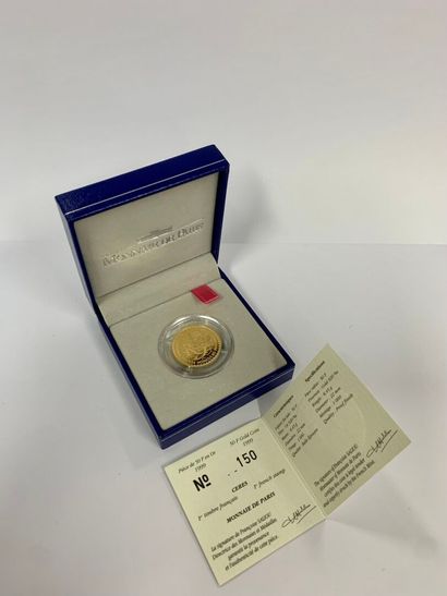 FRANCE Une pièce 50 francs en or jaune (920), 125ème anniversaire de l'Union Postale...