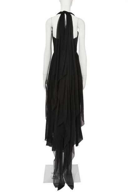 CHANEL HAUTE COUTURE Robe "déesse" en mousseline de soie noire, Printemps-Eté 1993

A...