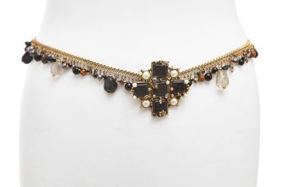 CHANEL HAUTE COUTURE Collier-ceinture en perles fantaisie avec croix, Automne-Hiver...