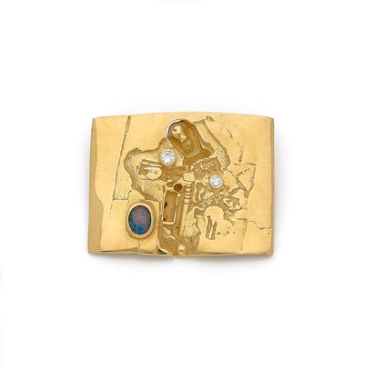 FERNAND DEMARET (1924-2013) FERNAND DEMARET (1924-2013)

Pendentif-broche en or 18K...