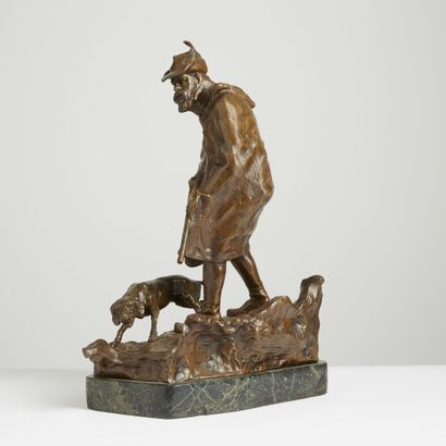 OSCAR HERTEL OSCAR HERTEL

Chasseur et son chien

Épreuve en bronze patinée, signée,...