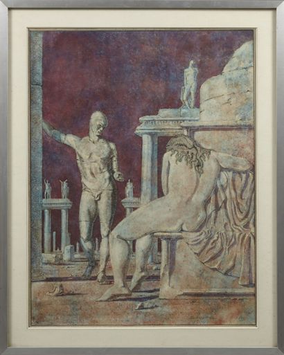 PIERRE SOUST (1924-2001) PIERRE SOUST (1924-2001)

Couple in the ancient ruins

Mixed...