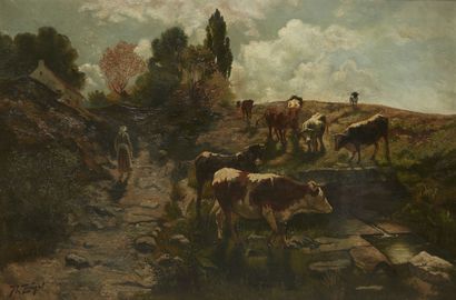 HEINRICH JOHANN VON ZÜGEL (1850-1949) HEINRICH JOHANN VON ZÜGEL (1850-1949) 

Cows...