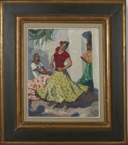 PAUL BAZÉ (1901-1940) PAUL BAZÉ (1901-1940)

Gypsy Dancers

Oil on isorel panel,...