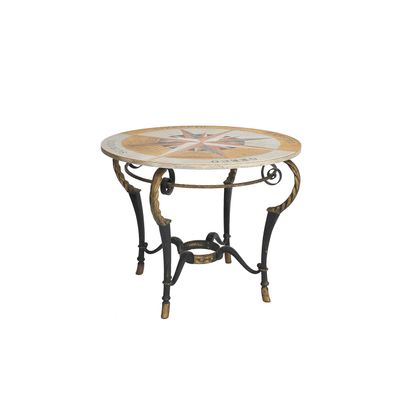 XXème SIECLE XXth CENTURY 

A neoclassical pedestal table, wrought iron zoomorphic...