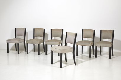 RENÉ HERBST (1891-1982) RENÉ HERBST (1891-1982)

A suite of six mahogany chairs,...