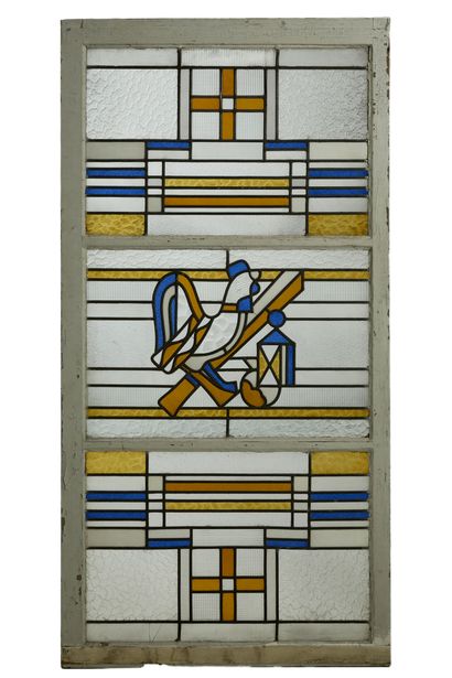 LOUIS BARILLET (1880-1948) LOUIS BARILLET (1880-1948)

Suite of three Art Deco stained...