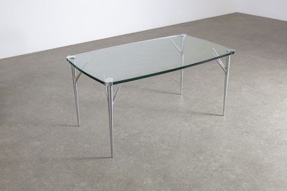 Max INGRAND (1908-1969) MAX INGRAND (1908-1969)

A coffee table, 1960s, nickel-plated...