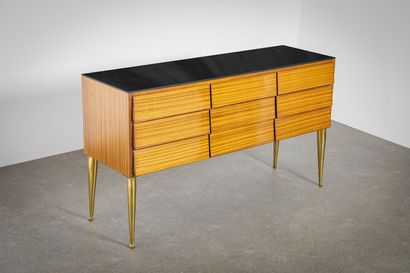 SCHIROLLI - ANNÉES 50 SCHIROLLI - 1950S

Ash chest of drawers with 9 drawers, black...
