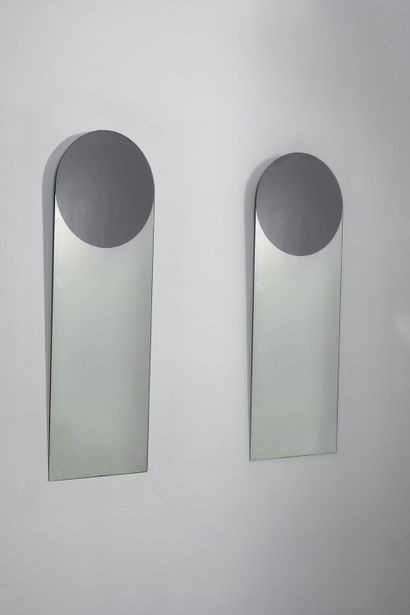 CRISTAL ART CRYSTAL ART

A pair of vertical rectangular mirrors, "Meteora", 1973,...