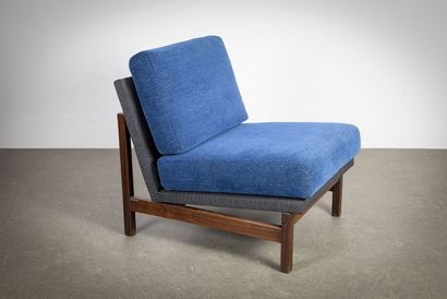 Poltronova POLTRONOVA

Low armchair with geometrical structure in stained walnut,...