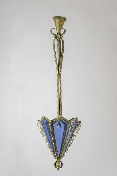 ACHILLE DONZELLI (ÉDITEUR) ACHILLE DONZELLI (EDITOR)

Hanging lamp with bronze structure,...