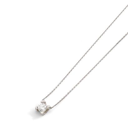 CARTIER CARTIER
18K white gold "Ariane" pendant, set with a round brilliant-cut diamond...