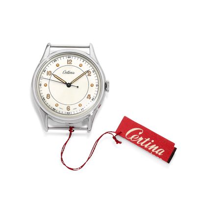 CERTINA CERTINA 
Men's steel and metal wristwatch, silvered sector dial, hour circle...